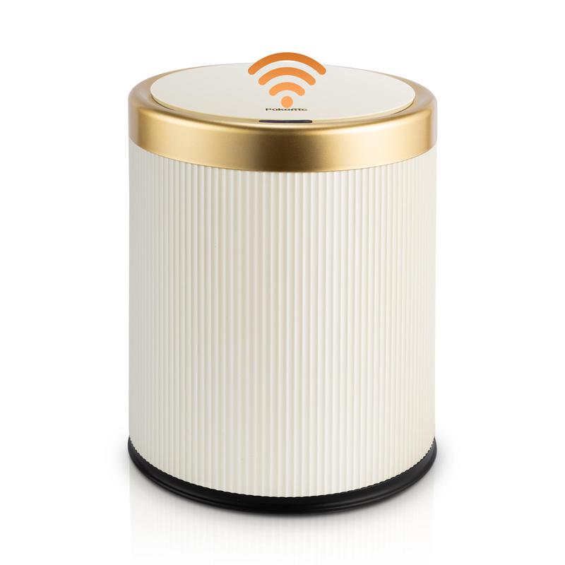 Pukomc Smart Sensor Trash Can, with lid, waterproof and touchless design.